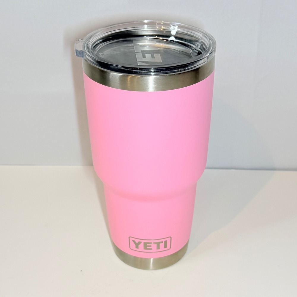 YETI Rambler 30 oz Tumbler Pink‎ Stainless Steel Vacuum Insulated Travel Mug Lid